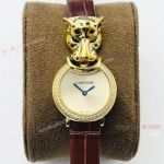 Copy Cartier Panthere Gold Diamond Lady Watches Swiss Quartz
